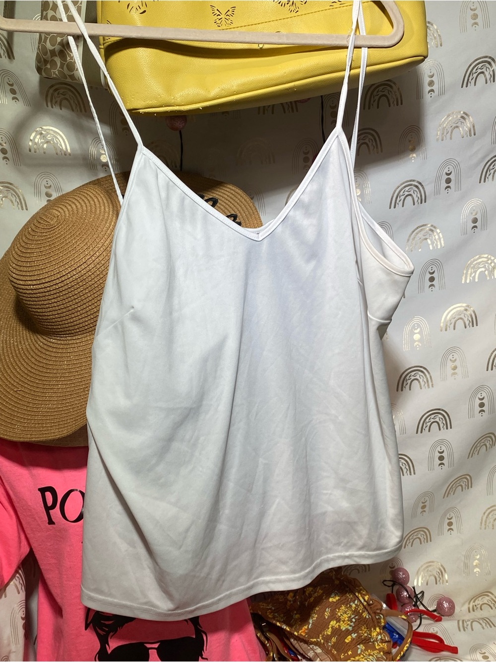 new directions White V-Neck Spaghetti Strap Camisole